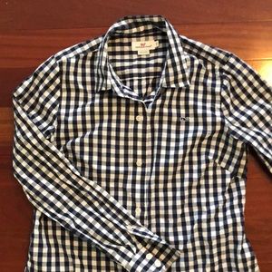 Vineyard Vines Navy Gingham Button Up